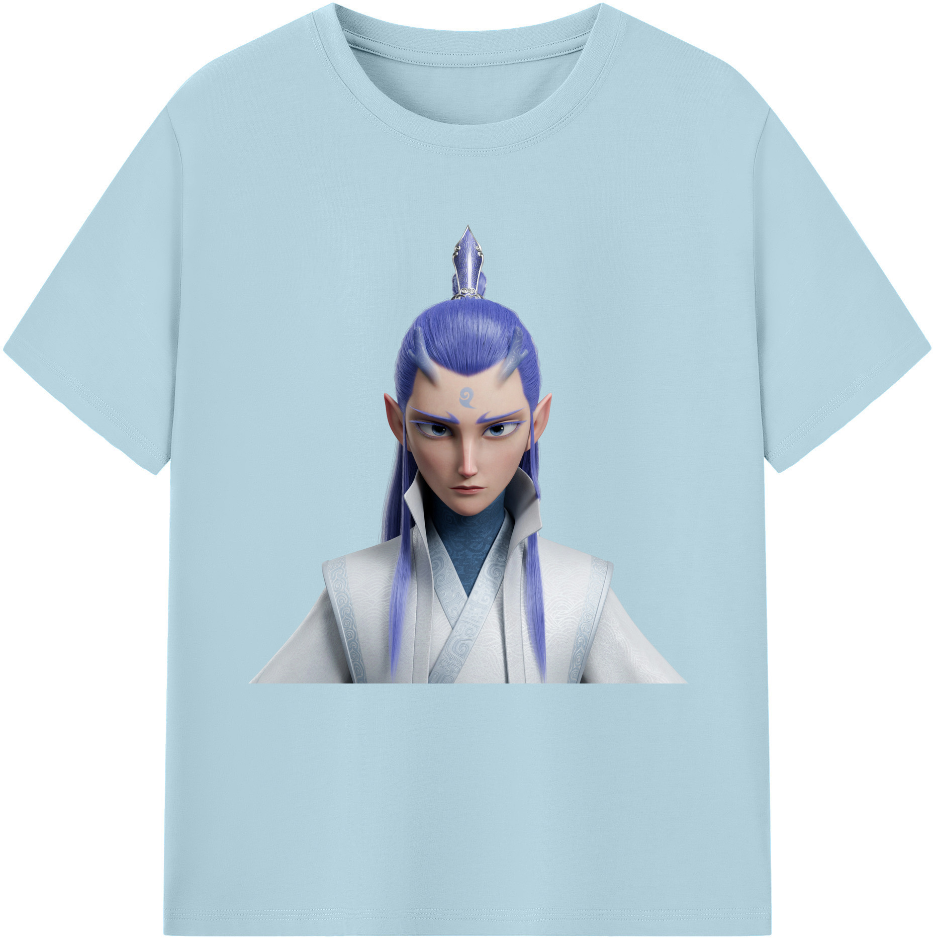 （画像用） Ne Zha 2 ナタ 魔童の大暴れ 綿100％半袖Tシャツ（フロントプリント）